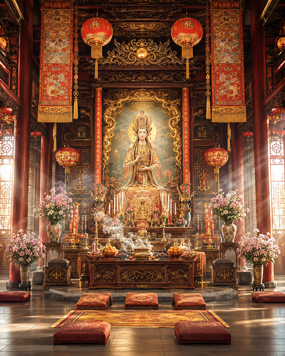 Altar dan Area Peribadatan Utama (Dewi Mazu)